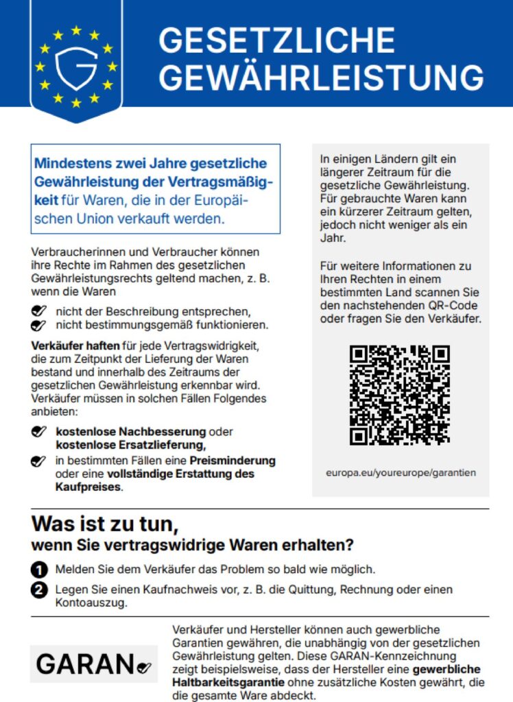 Label für Gewährleistung